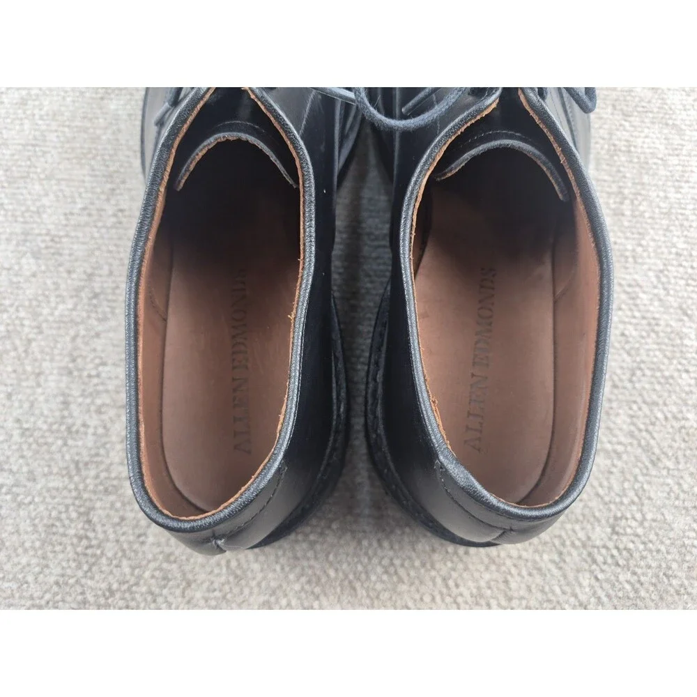 Allen Edmonds Park Avenue Shoes Men 11.5D Black Leather Lug Sole Cap Toe Oxford